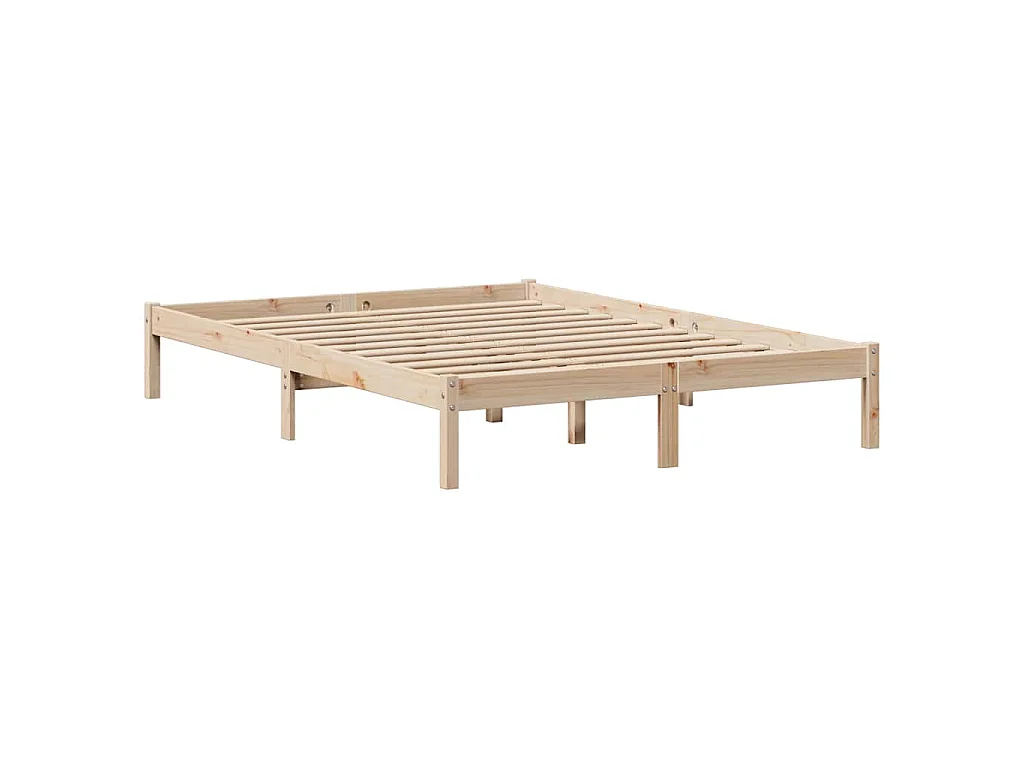 Cadre de lit sans matelas 140x190 cm bois de pin massif