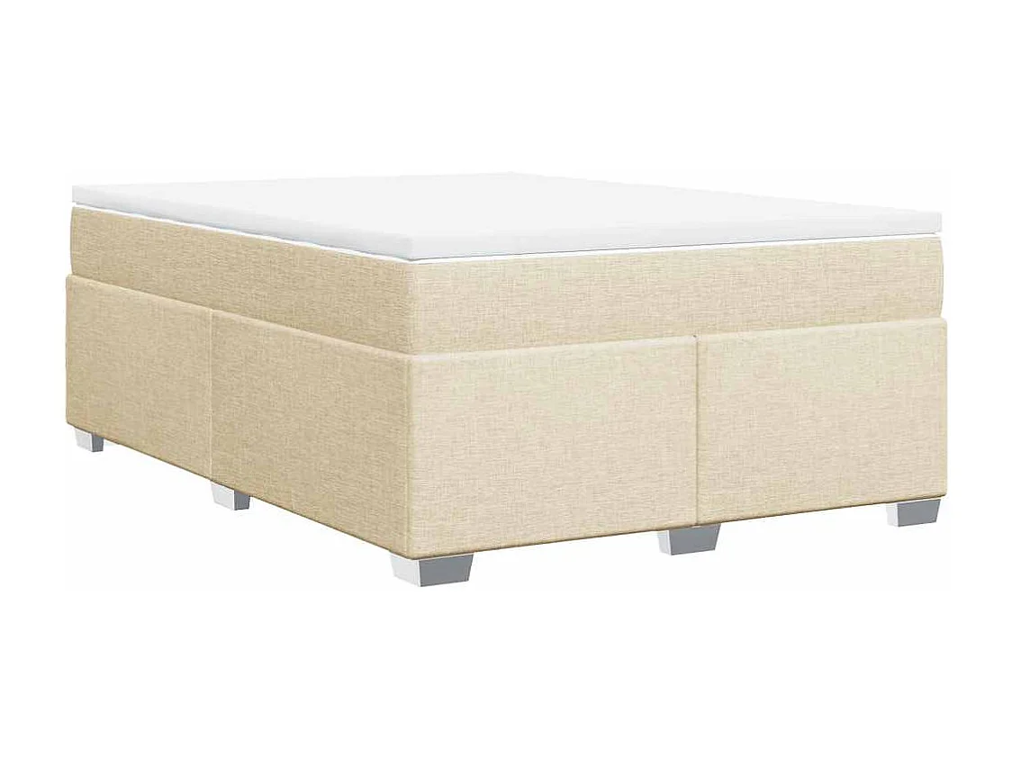 Cama com molas/colchão 140x190 cm tecido cor creme