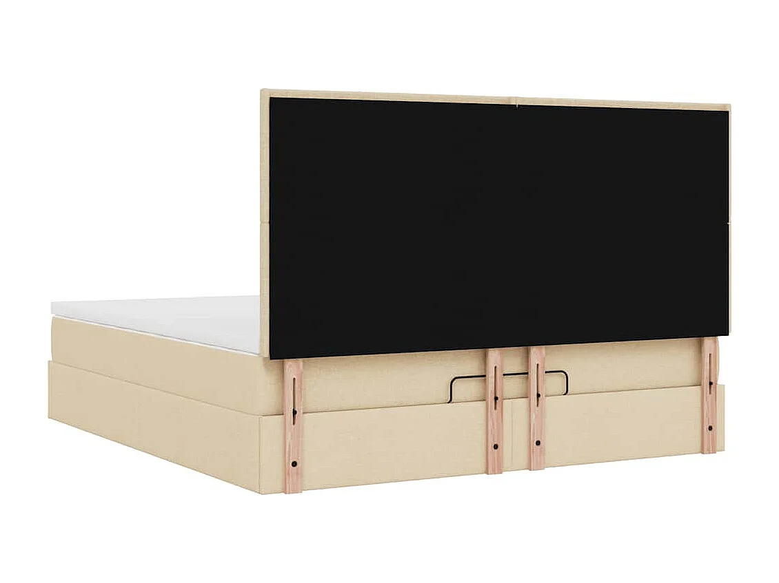 Ottoman-Bett mit Matratze Creme 160x200 cm Stoff