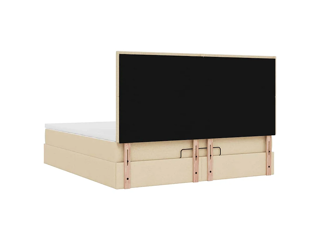 Ottoman-Bett mit Matratze Creme 160x200 cm Stoff