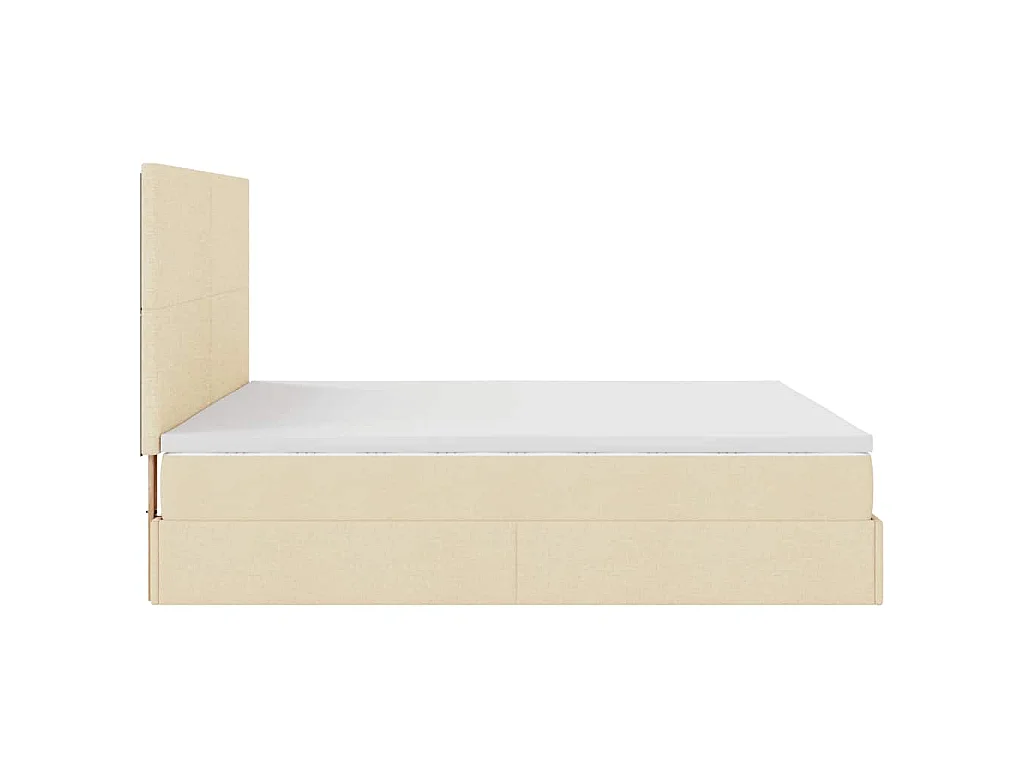 Ottoman-Bett mit Matratze Creme 160x200 cm Stoff
