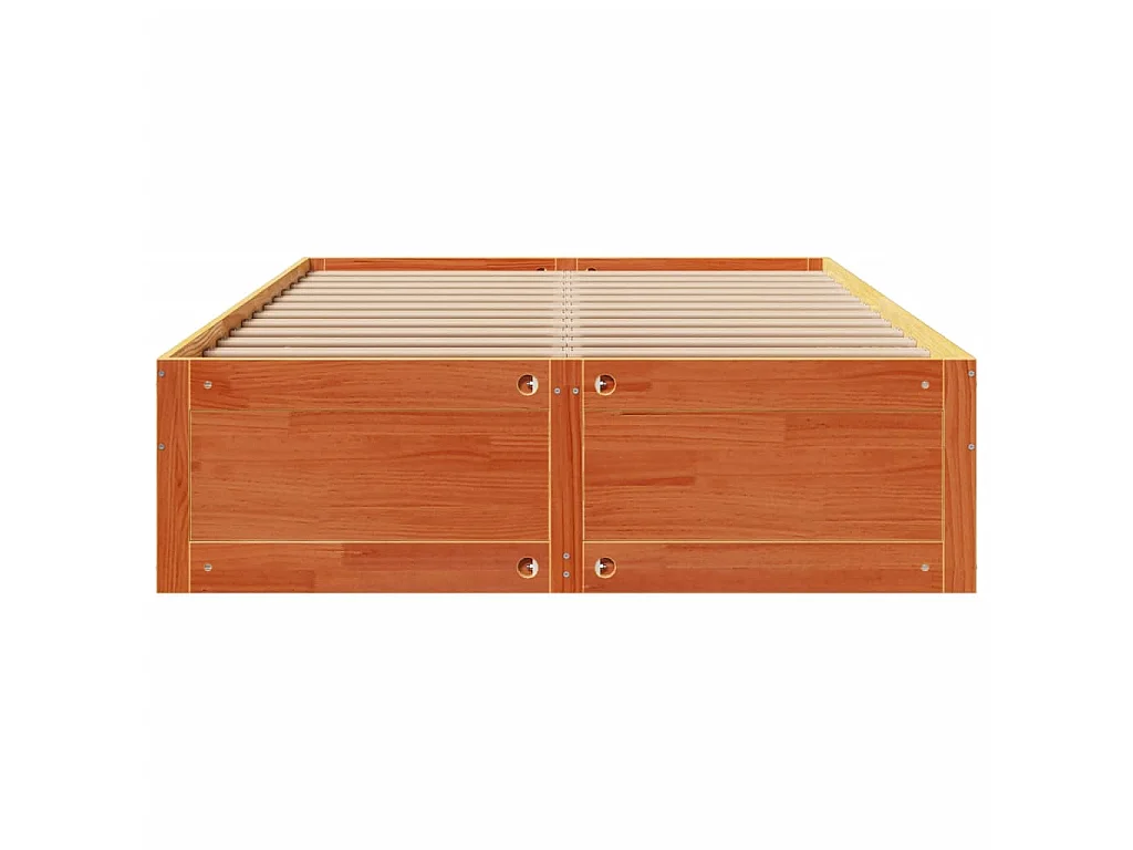 Cadre de lit sans matelas avec tiroirs 140x190 cm bois de pin