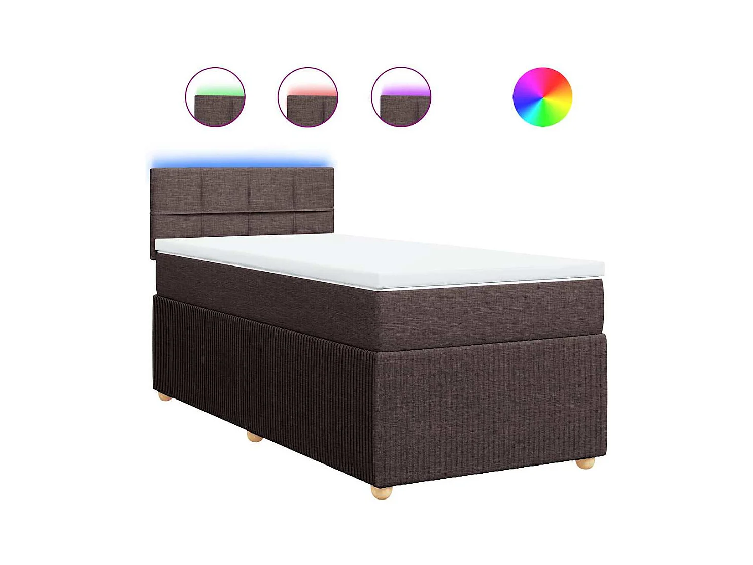 Sommier à lattes de lit avec matelas Marron foncé 90x200 cm