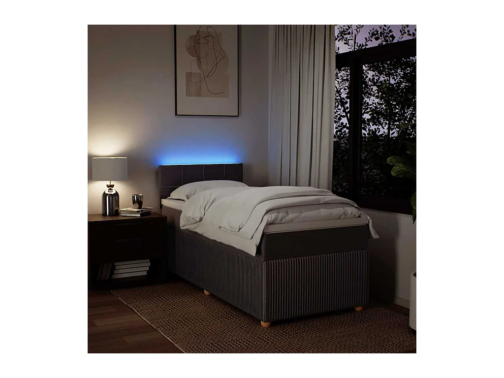 Sommier à lattes de lit avec matelas Marron foncé 90x200 cm