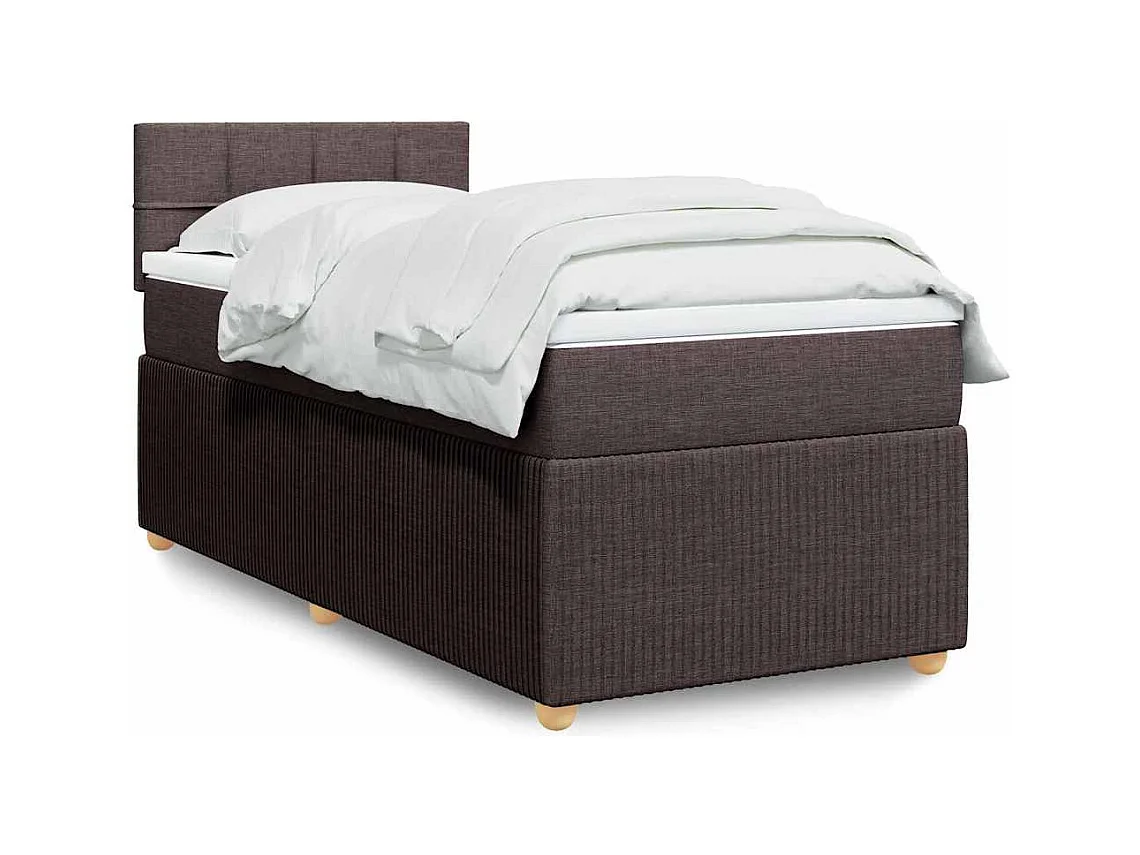 Sommier à lattes de lit avec matelas Marron foncé 90x200 cm