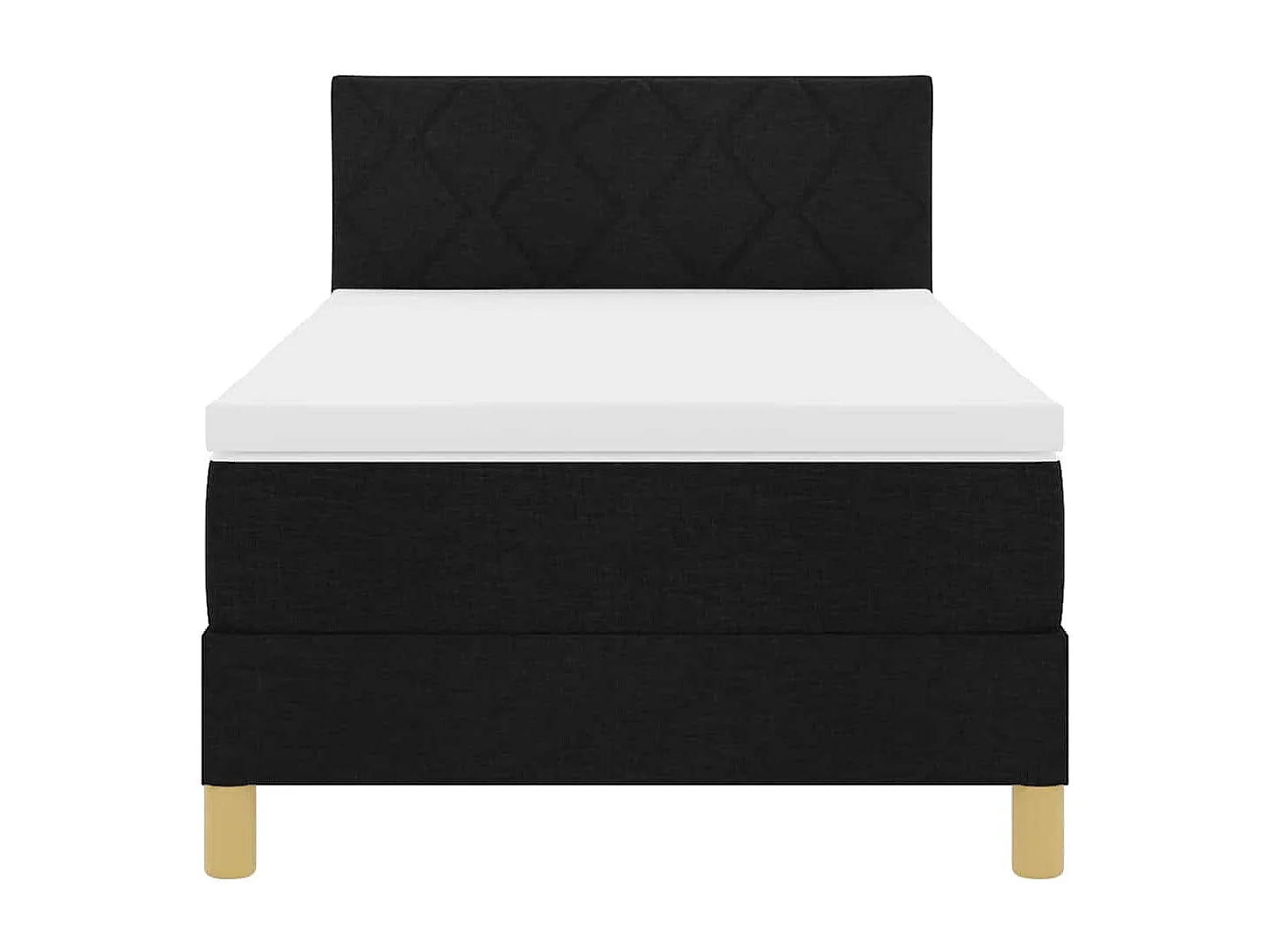 Boxspringbed met matras met hoofdeinde Zwart 90 x 190 cm Stof