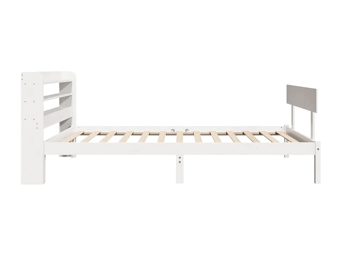 Bedframe zonder matras massief grenenhout wit 90x200 cm