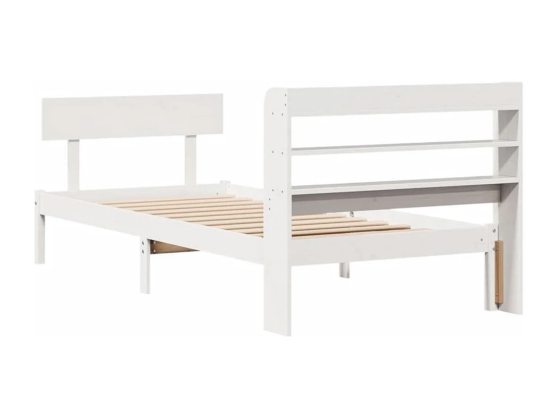 Bedframe zonder matras massief grenenhout wit 90x200 cm