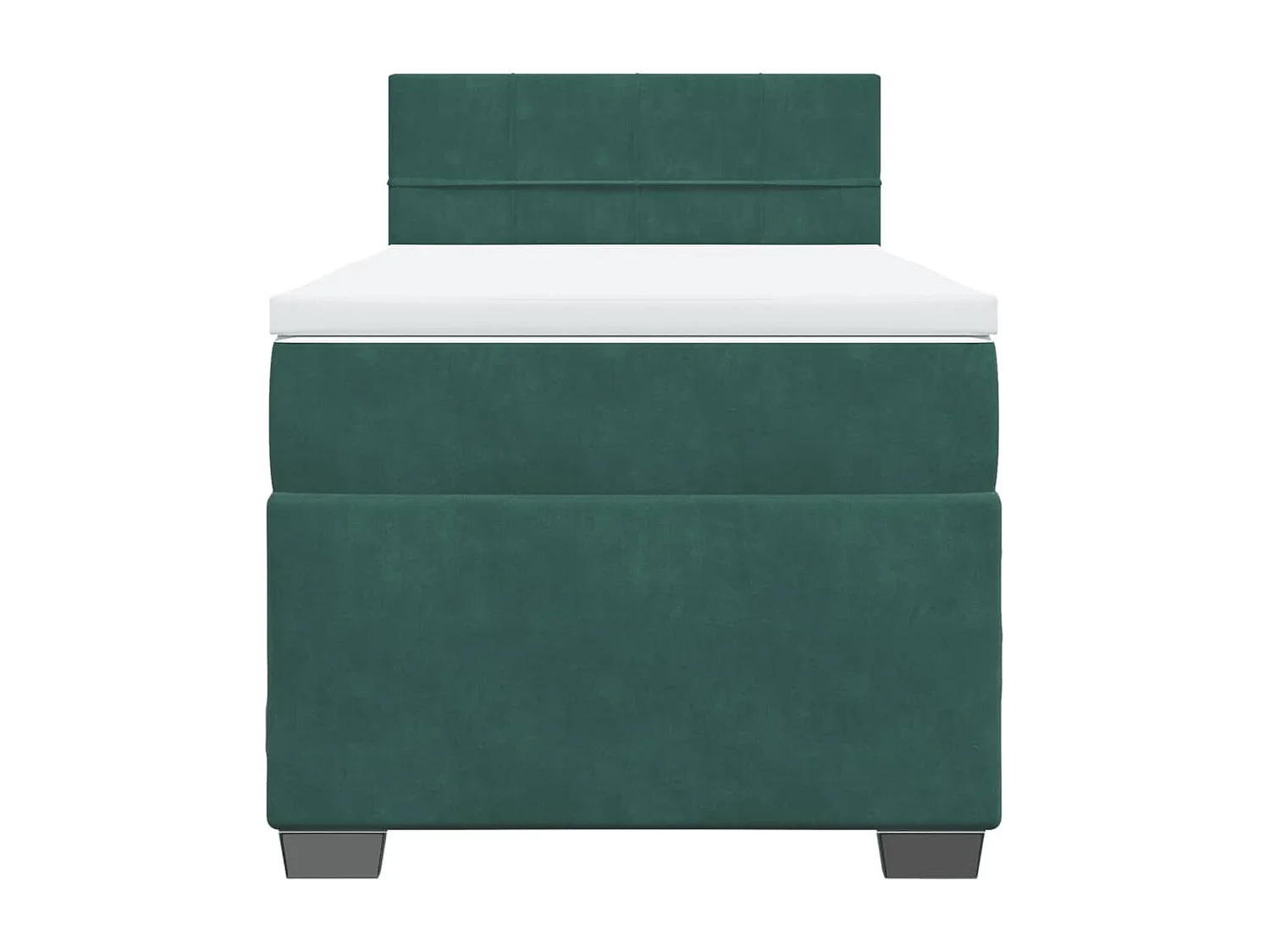 Giroletto a Molle con Materasso Verde Scuro 90x200 cm Velluto