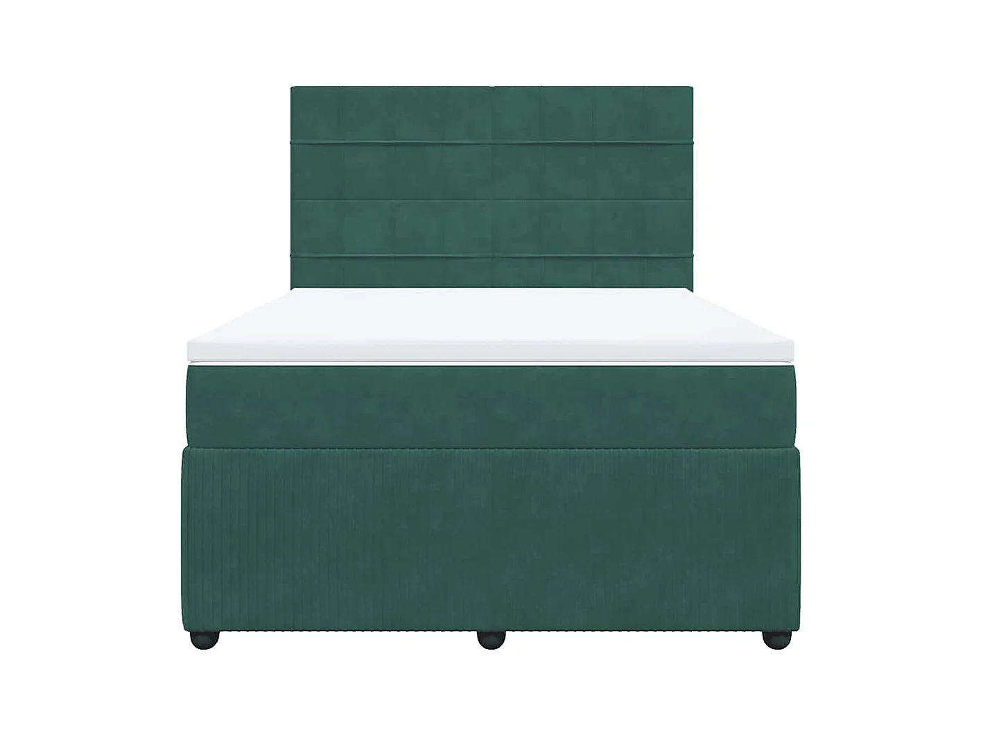 Sommier à lattes de lit et matelas Vert foncé 140x190cm Velours