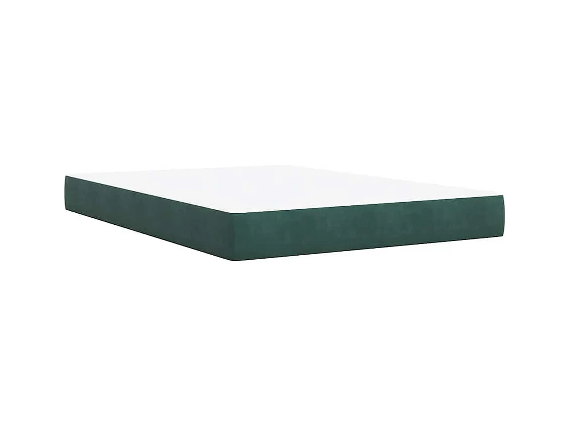 Sommier à lattes de lit et matelas Vert foncé 140x190cm Velours
