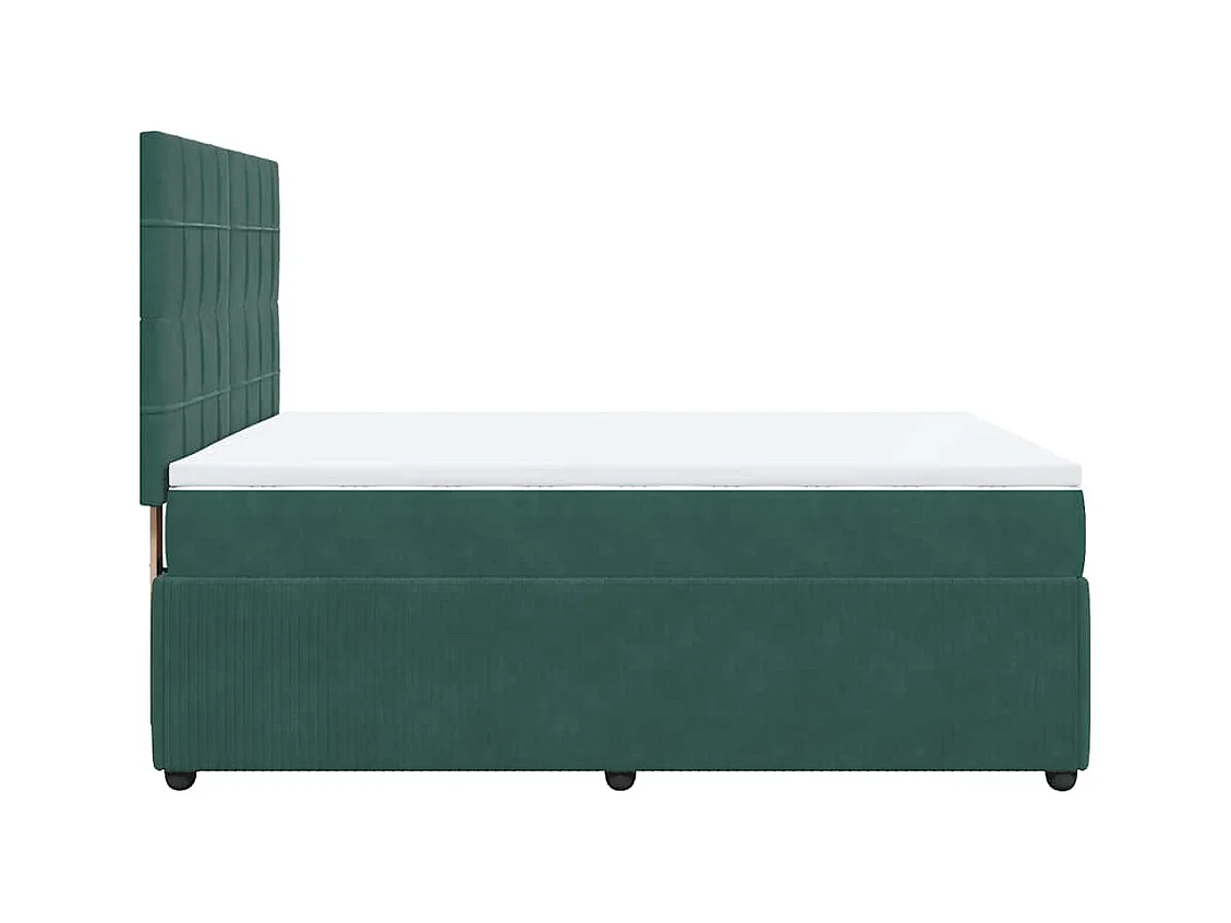 Sommier à lattes de lit et matelas Vert foncé 140x190cm Velours