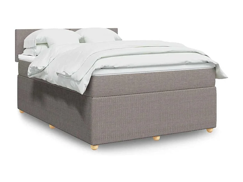 Boxspring met matras stof taupe 140x190 cm