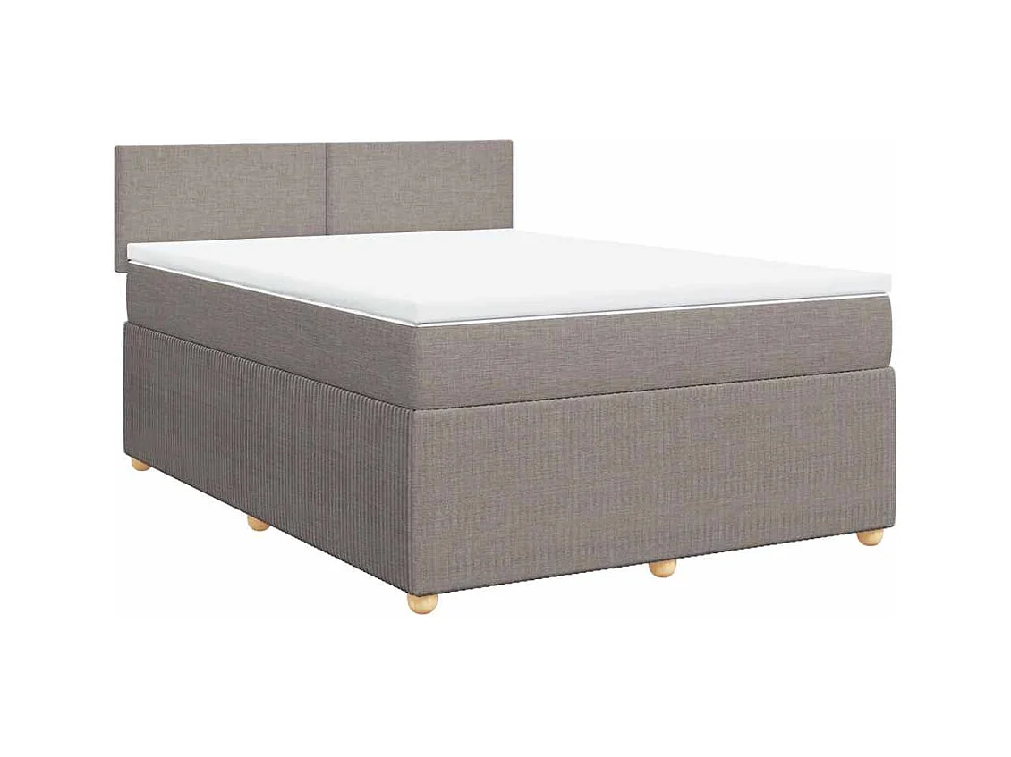 Sommier à lattes de lit avec matelas Taupe 140x190 cm Tissu