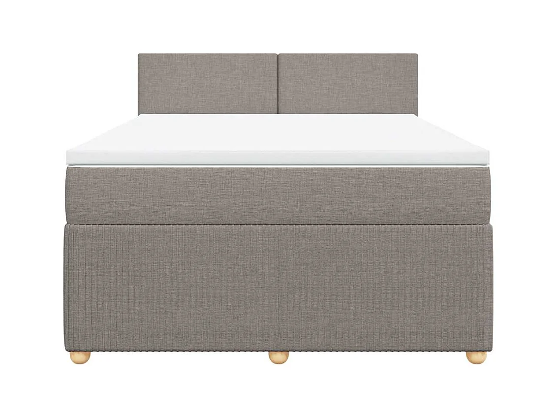 Sommier à lattes de lit avec matelas Taupe 140x190 cm Tissu