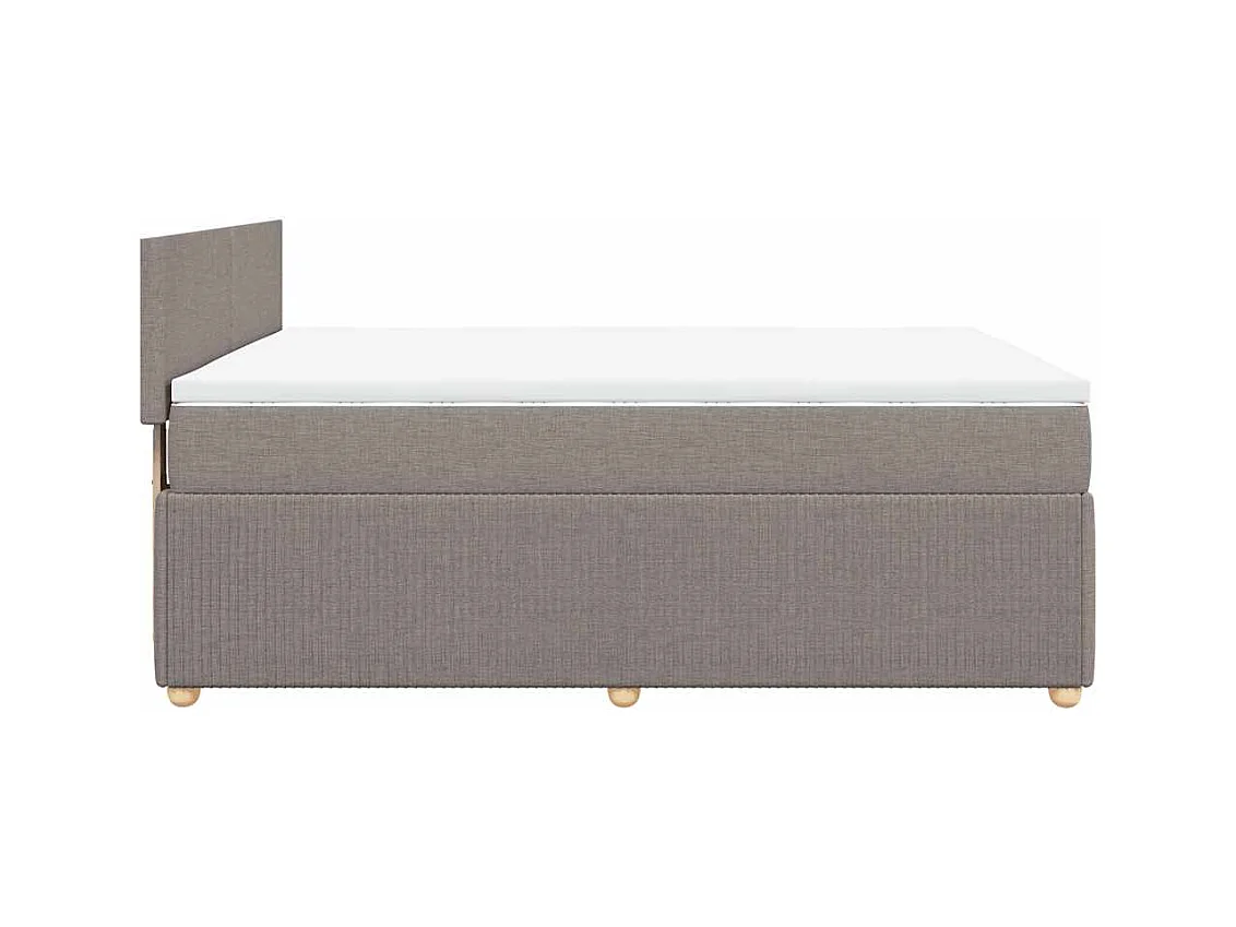 Sommier à lattes de lit avec matelas Taupe 140x190 cm Tissu