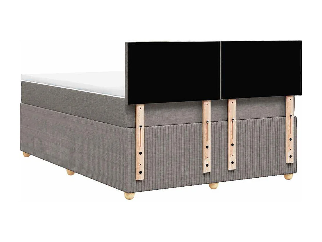 Boxspring met matras stof taupe 140x190 cm