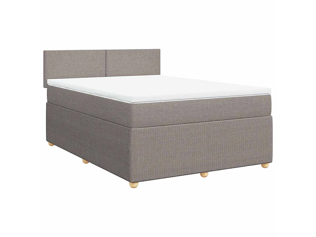 Boxspringbett mit Matratze Taupe 140x190 cm Stoff
