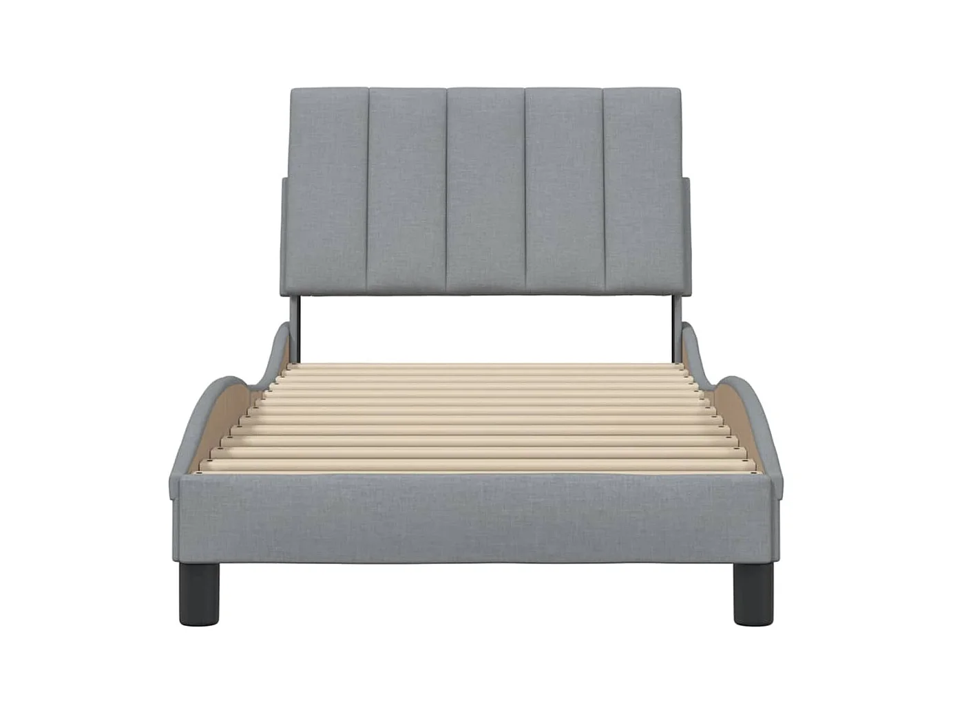 Estructura de cama sin colchón Hanko tela gris claro 90x190 cm
