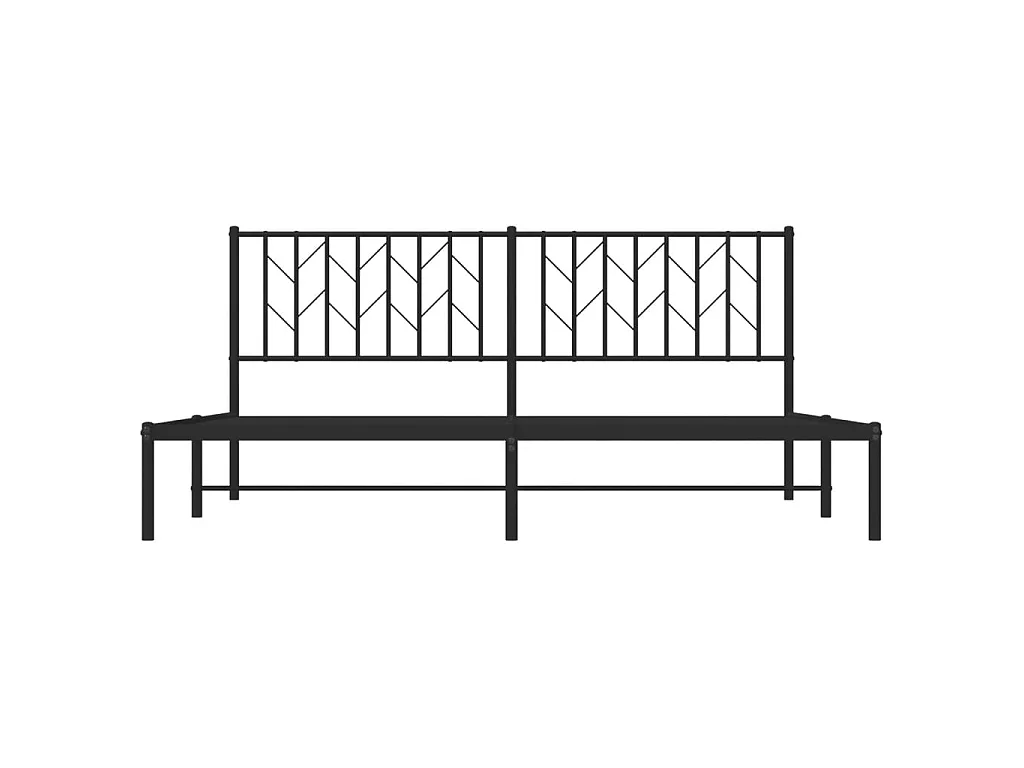 Cadre de lit métal sans matelas et tête de lit noir 180x200 cm