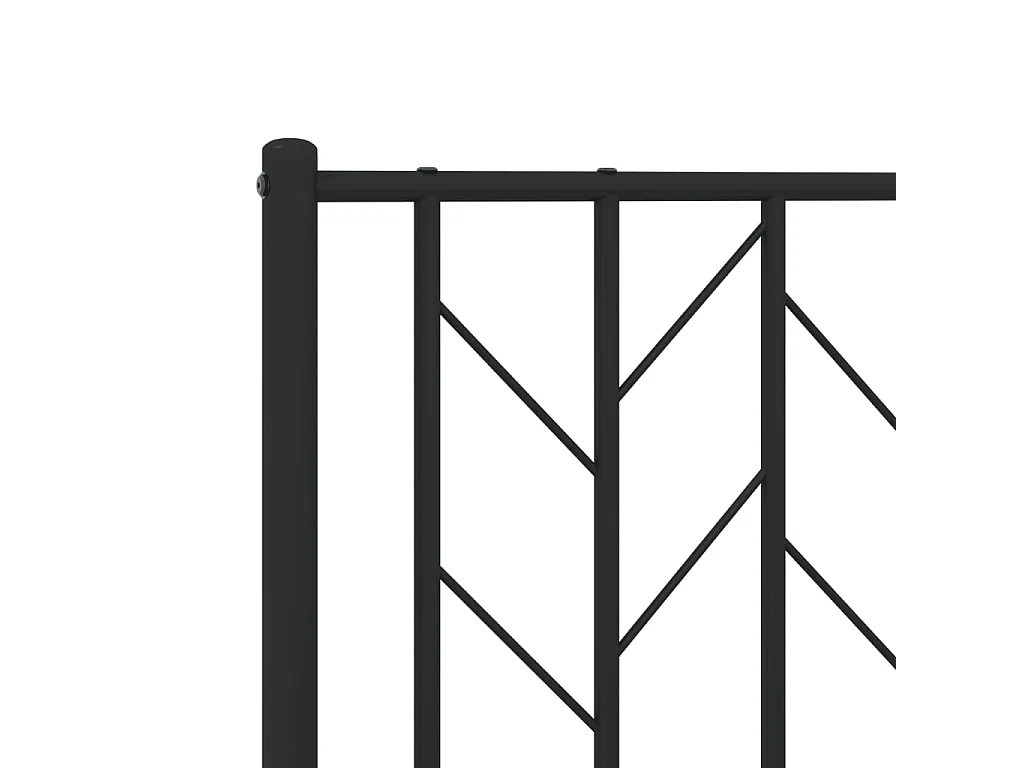 Cadre de lit métal sans matelas et tête de lit noir 180x200 cm