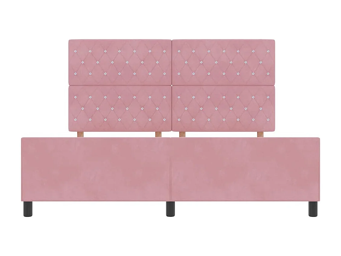 Cama Box com cabeceira Rosa 180 x 200 cm Veludo