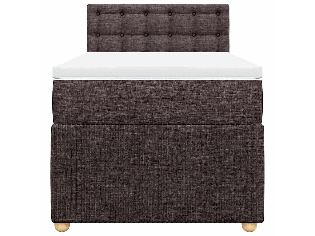 Boxspring met matras stof donkerbruin 90x200 cm