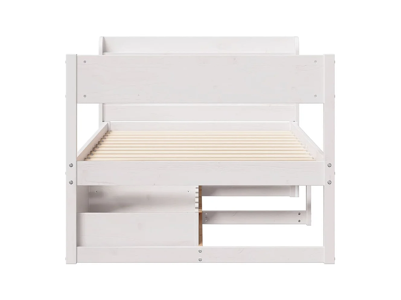 Cadre de lit sans matelas blanc 100x200 cm bois de pin massif