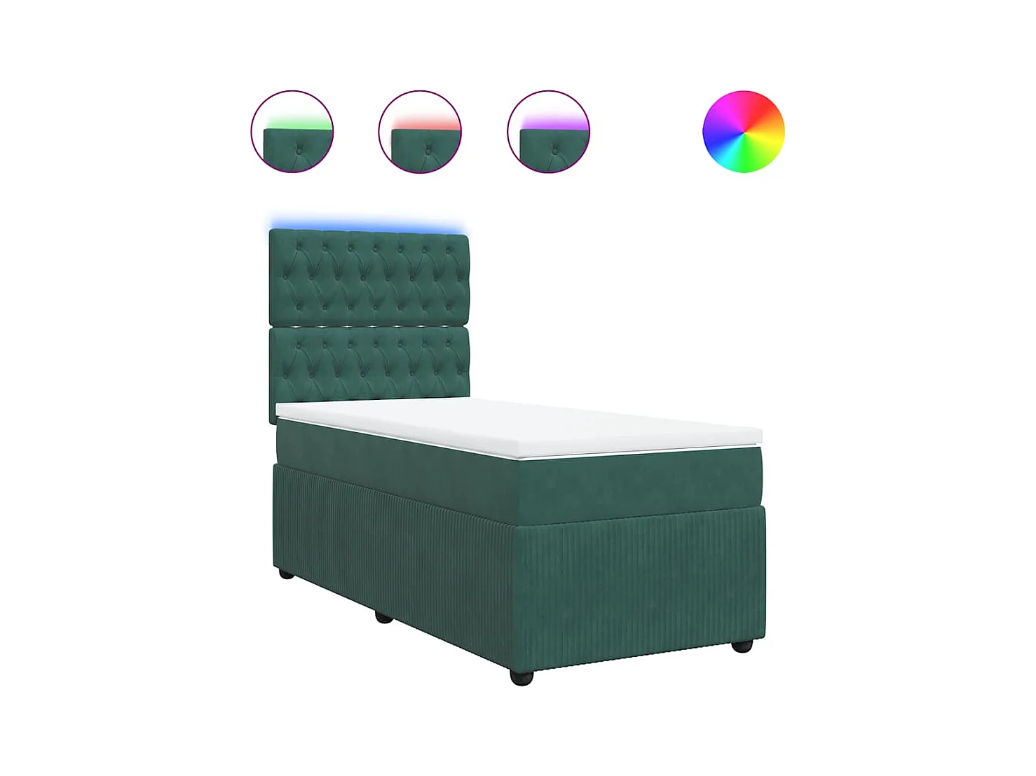 Sommier à lattes de lit avec matelas Vert foncé 90x200 cm