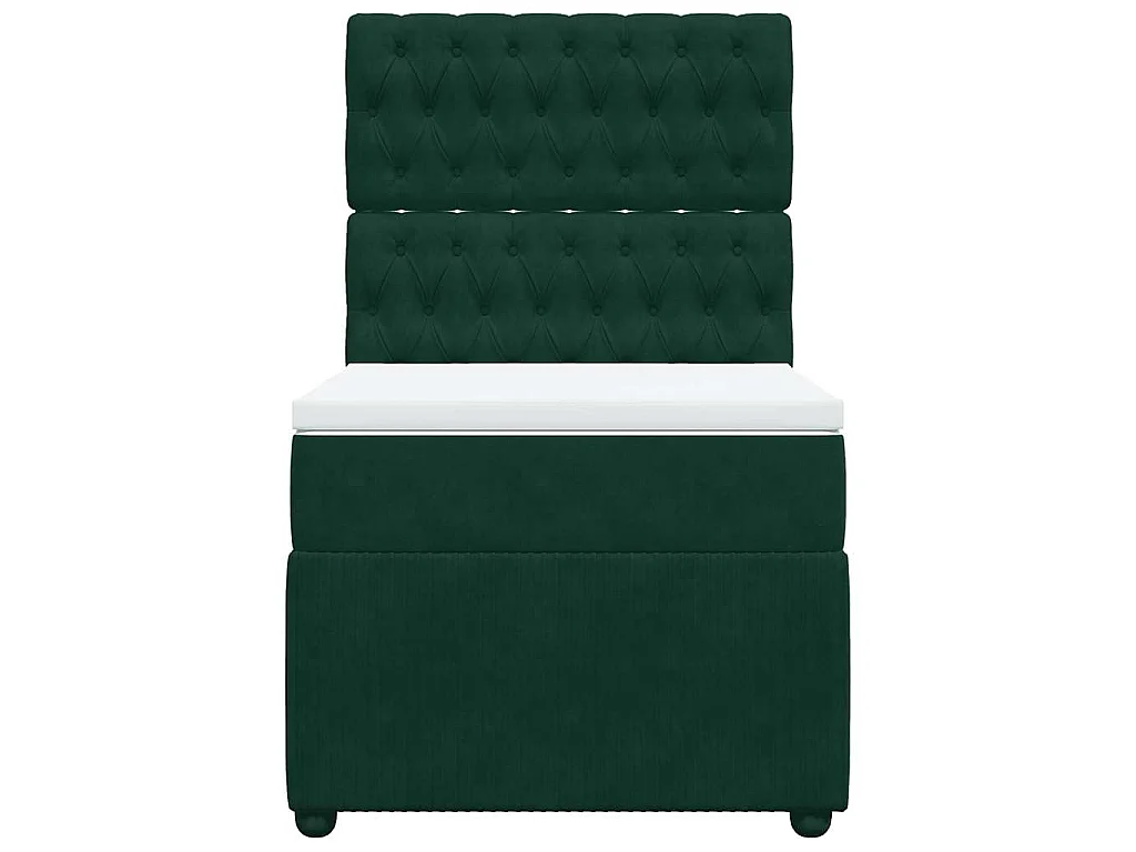 Boxspringbett mit Matratze Dunkelgrün 90x200 cm Samt