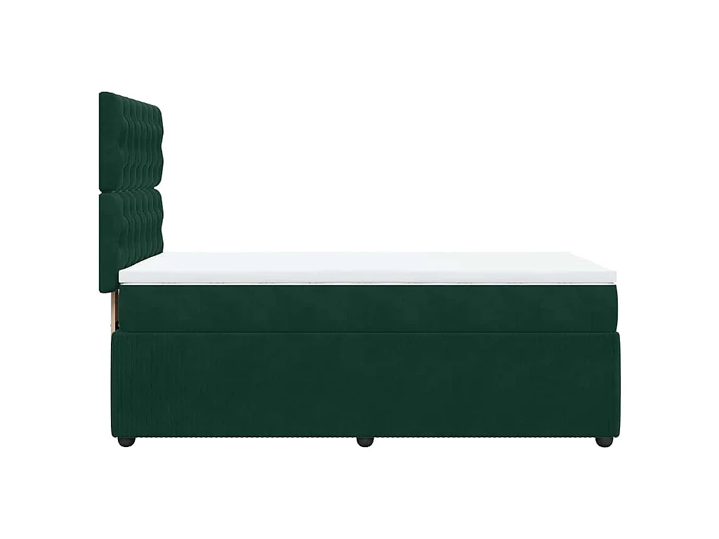 Boxspringbett mit Matratze Dunkelgrün 90x200 cm Samt