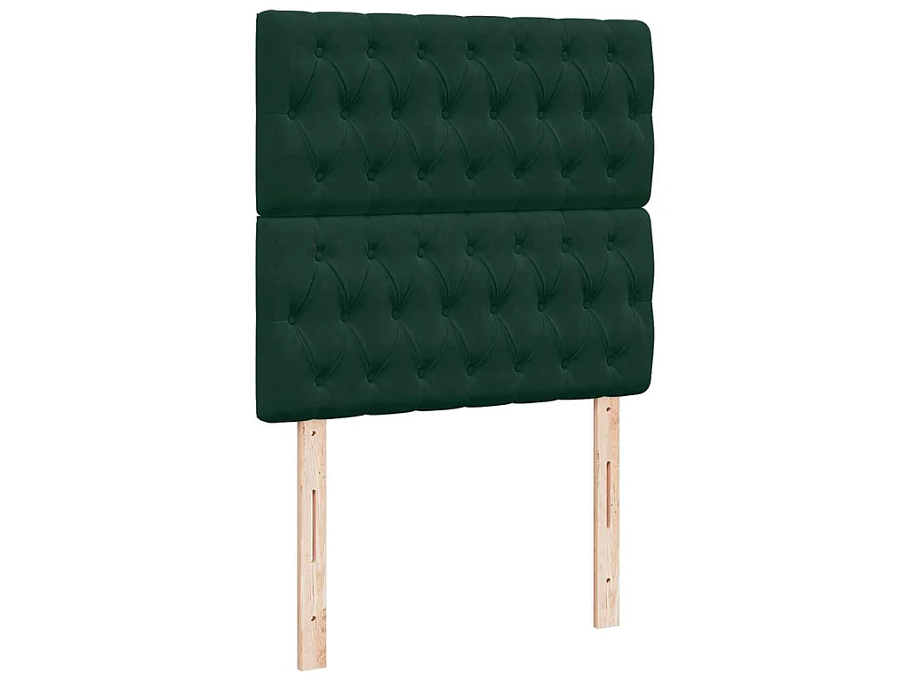 Boxspringbett mit Matratze Dunkelgrün 90x200 cm Samt
