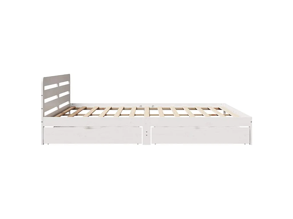 Bedframe zonder matras massief grenenhout wit 180x200 cm