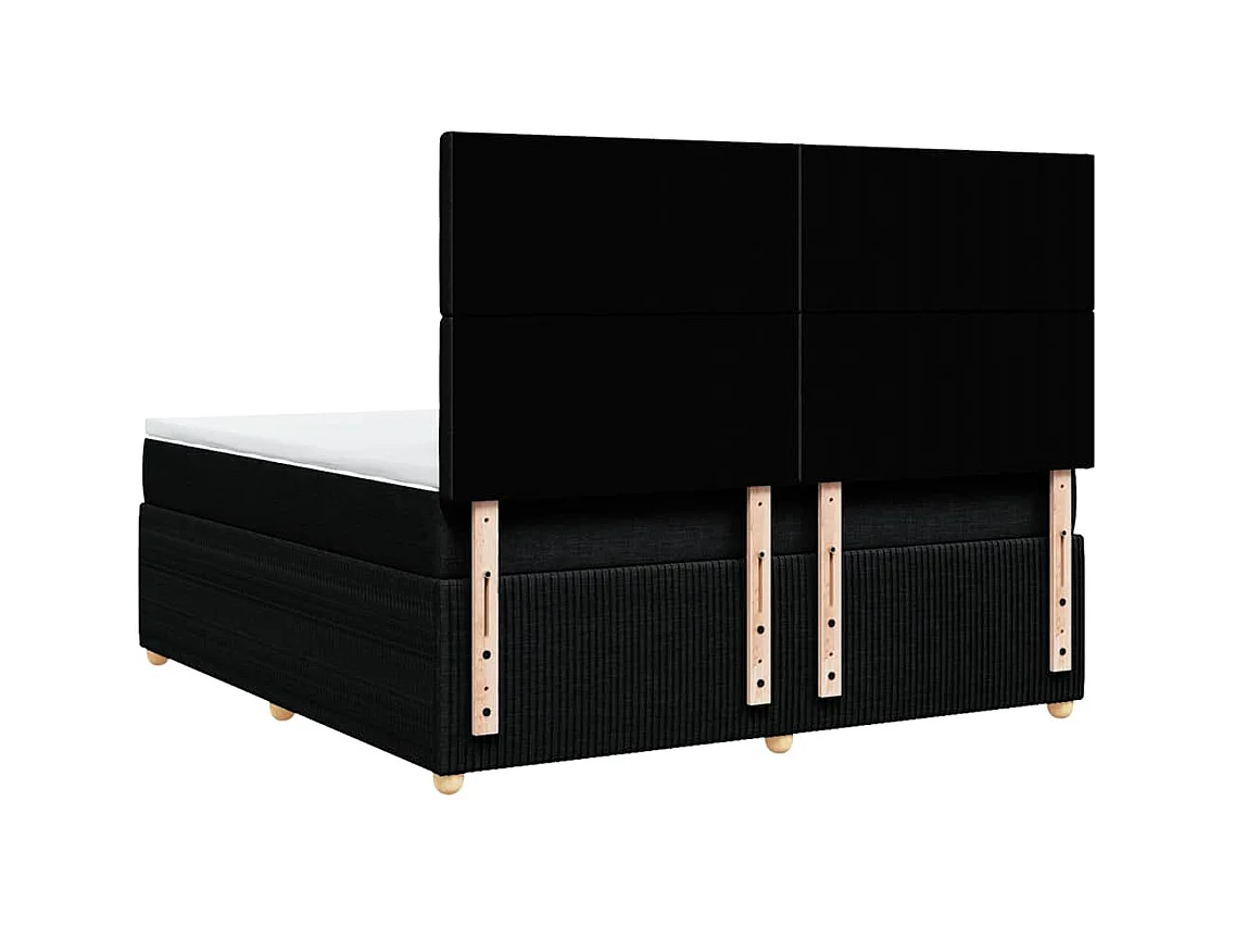 Sommier à lattes de lit avec matelas Noir 180x200 cm Tissu