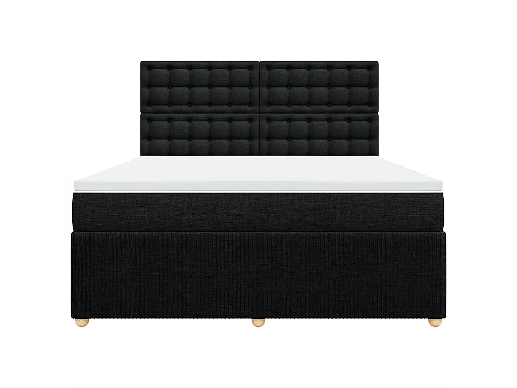 Boxspringbett mit Matratze Schwarz 180x200 cm Stoff