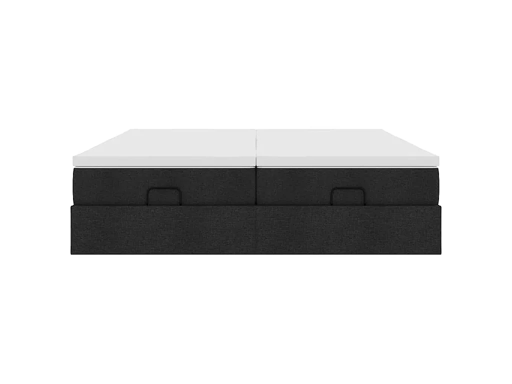 Ottoman-Bett mit Matratzen Schwarz 180x200 cm Stoff