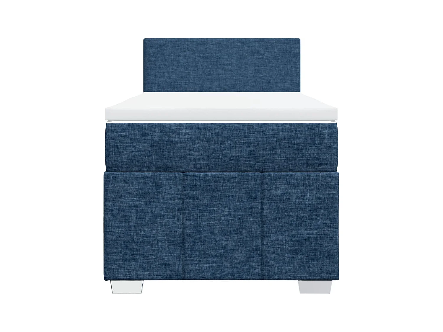 Boxspring met matras stof blauw 90x200 cm