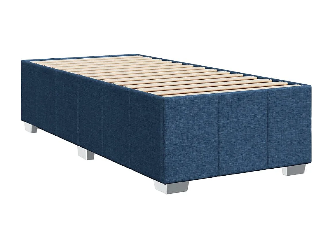 Sommier à lattes de lit avec matelas Bleu 90x200 cm Tissu