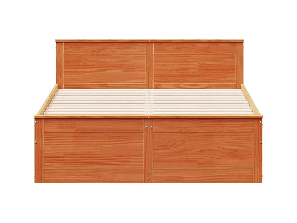 Cadre de lit sans matelas avec tête de lit brun cire 160x200 cm