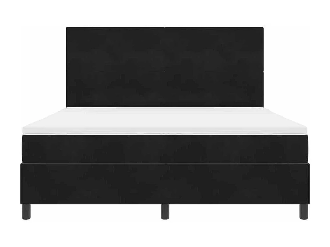 Boxspringbed met matras met hoofdeinde Zwart 180 x 200 cm Stof