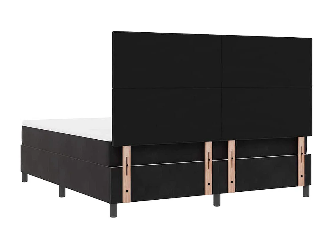 Boxspringbed met matras met hoofdeinde Zwart 180 x 200 cm Stof