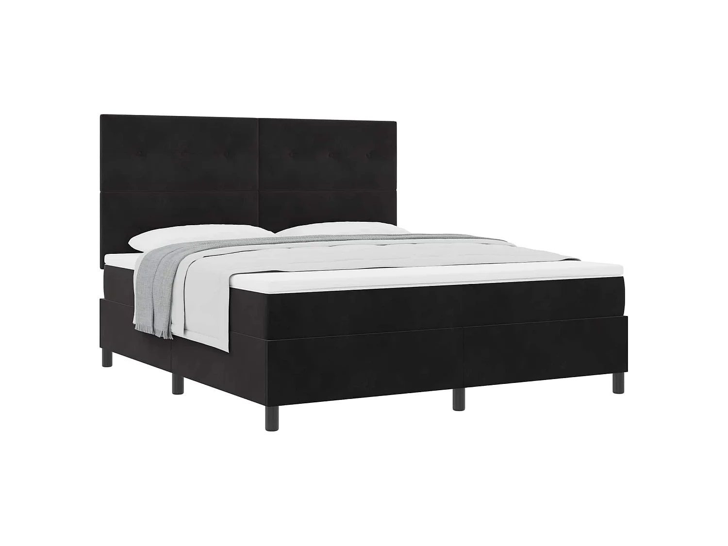Boxspringbed met hoofdeinde Zwart 180 x 200 cm Fluweel