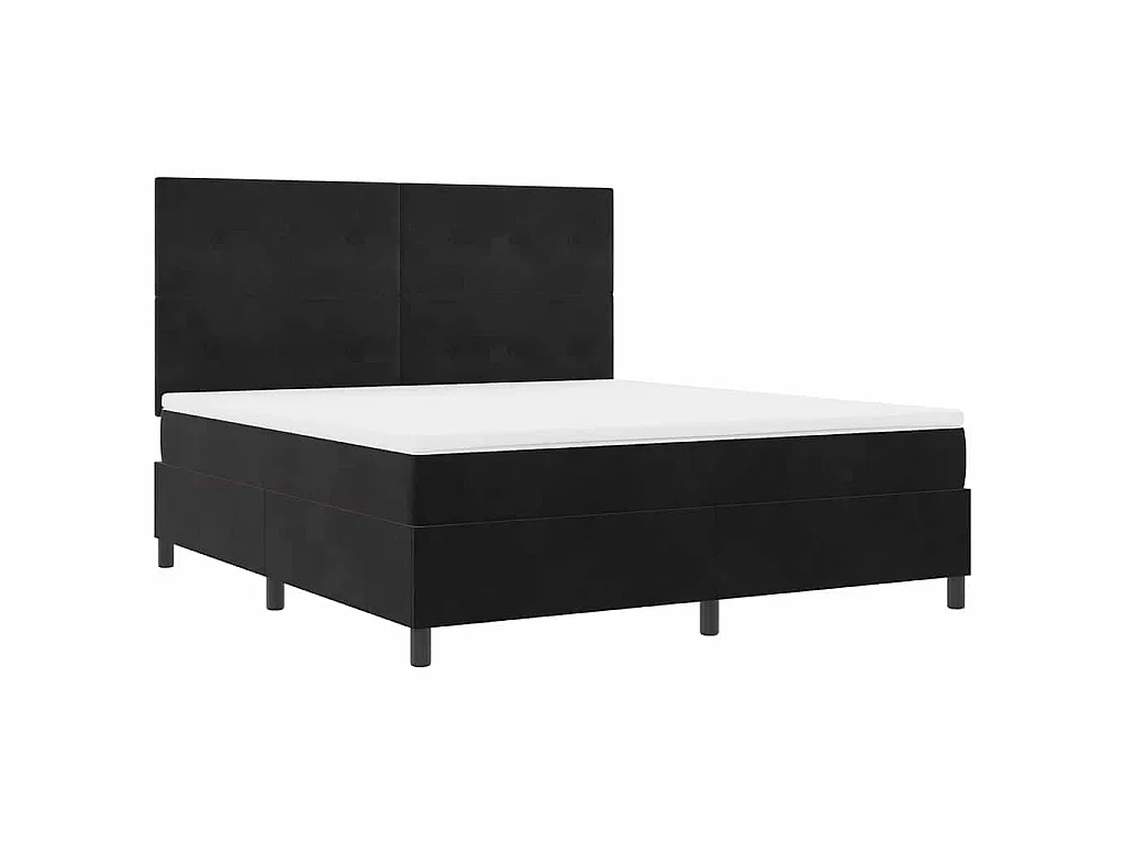 Boxspringbed met hoofdeinde Zwart 180 x 200 cm Fluweel