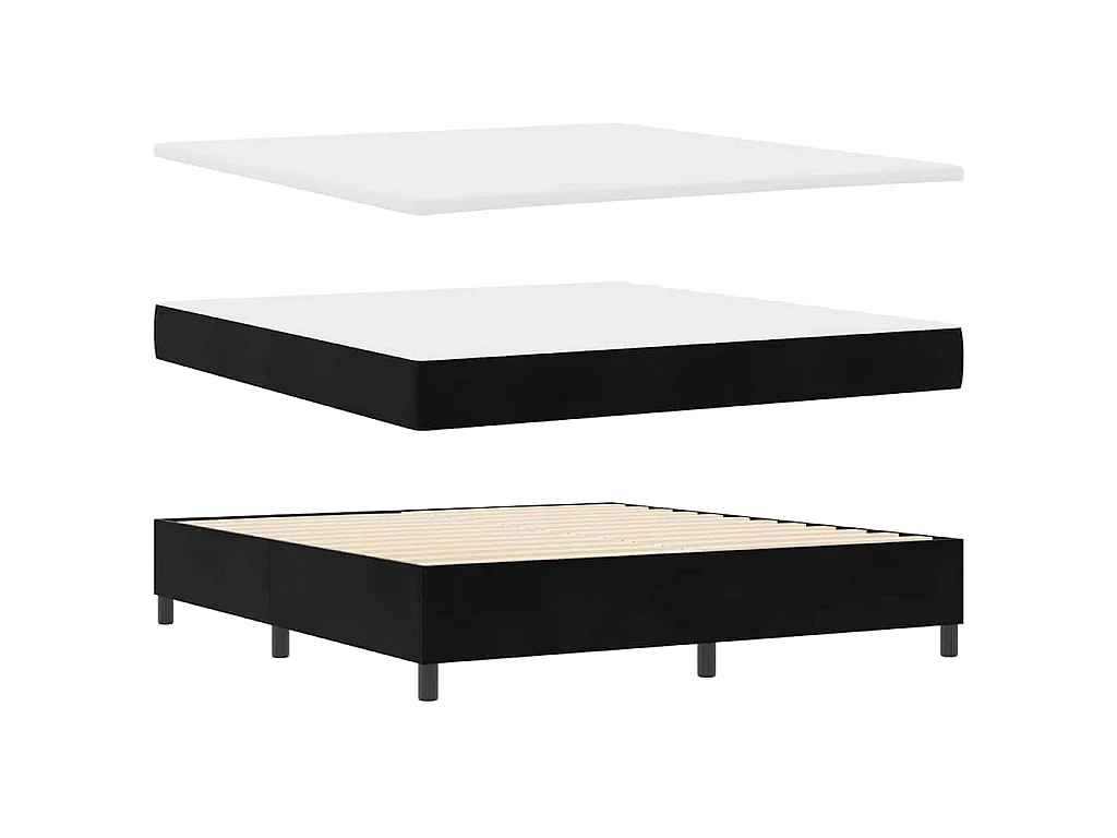 Boxspringbed met hoofdeinde Zwart 180 x 200 cm Fluweel