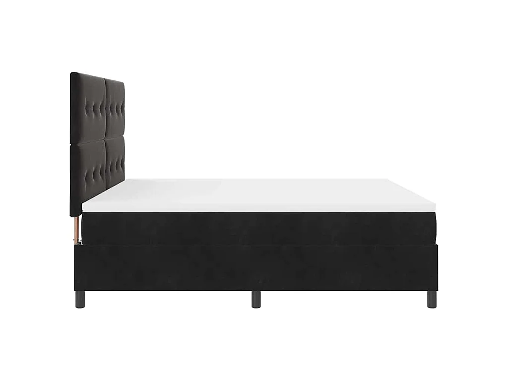 Boxspringbed met hoofdeinde Zwart 180 x 200 cm Fluweel