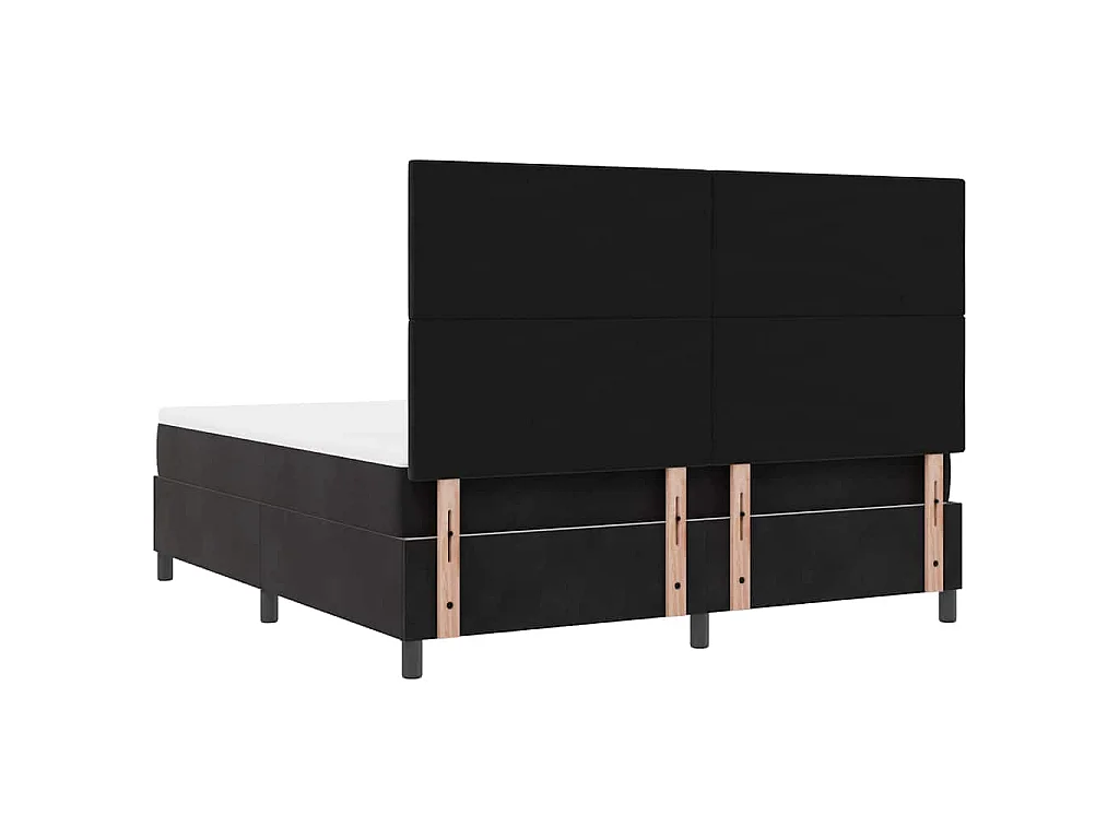 Boxspringbed met hoofdeinde Zwart 180 x 200 cm Fluweel