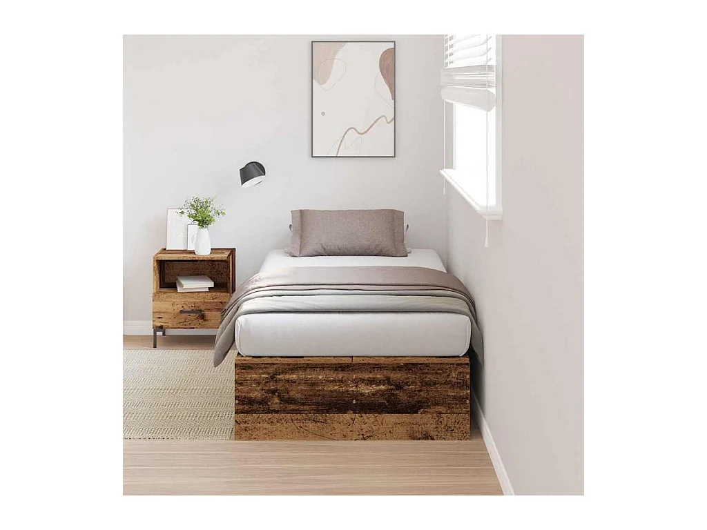 Cadre de lit Bois ancien 90 x 200 cm Bois d'ingénierie