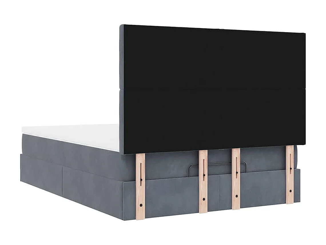 Estrutura cama otomana com colchões 140x190cm cinzento escuro
