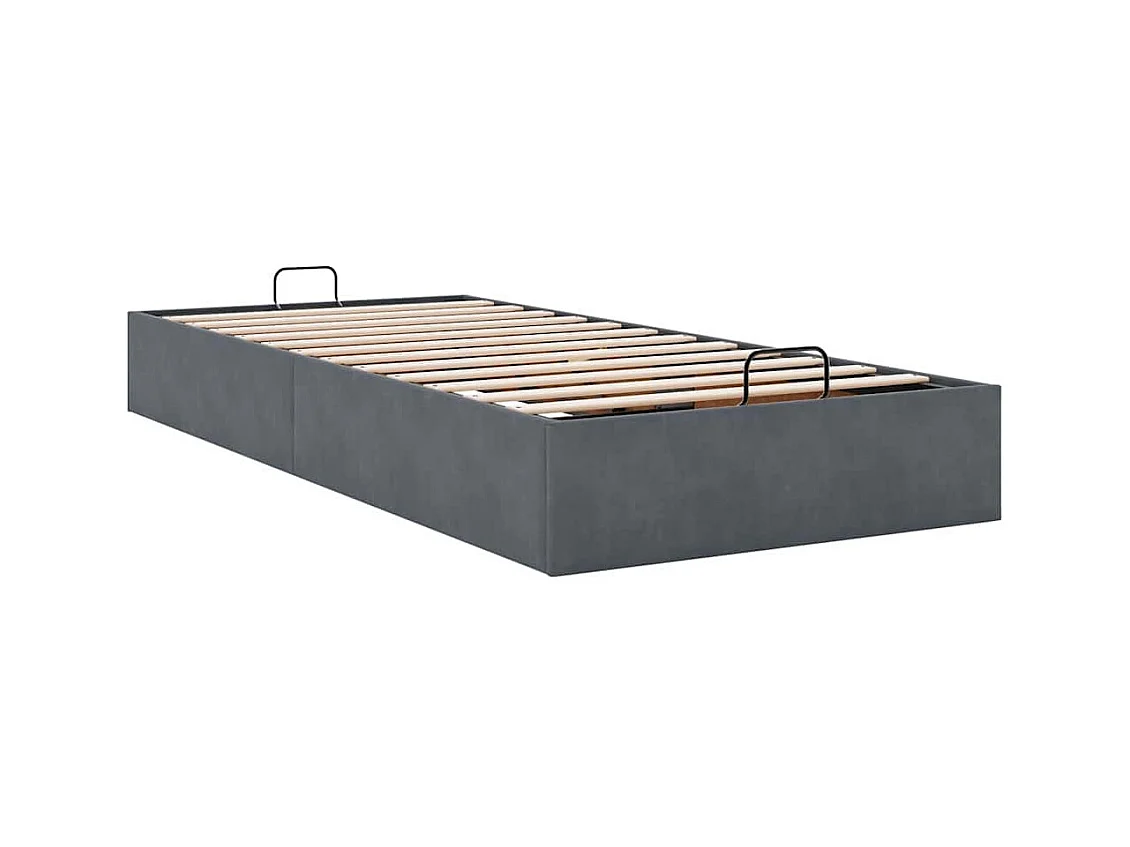 Ottoman-Bett ohne Matratze Dunkelgrau 100x200 cm Samt