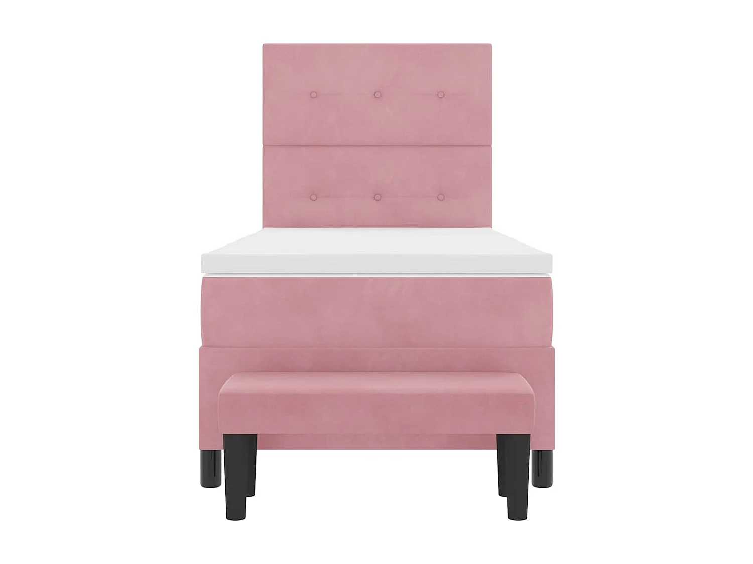 Lit à ressorts avec matelas Rose 90 x 200 cm Velours